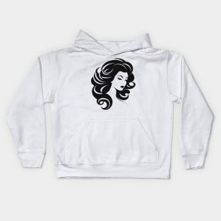 woman hair salon logo design t-shirt Kids Hoodie